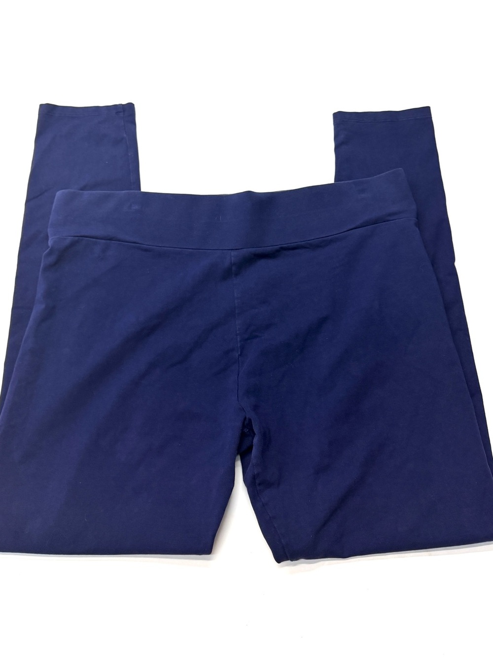 Logo Layers Lori Goldstein Navy Blue Stretch Leggings Pants
